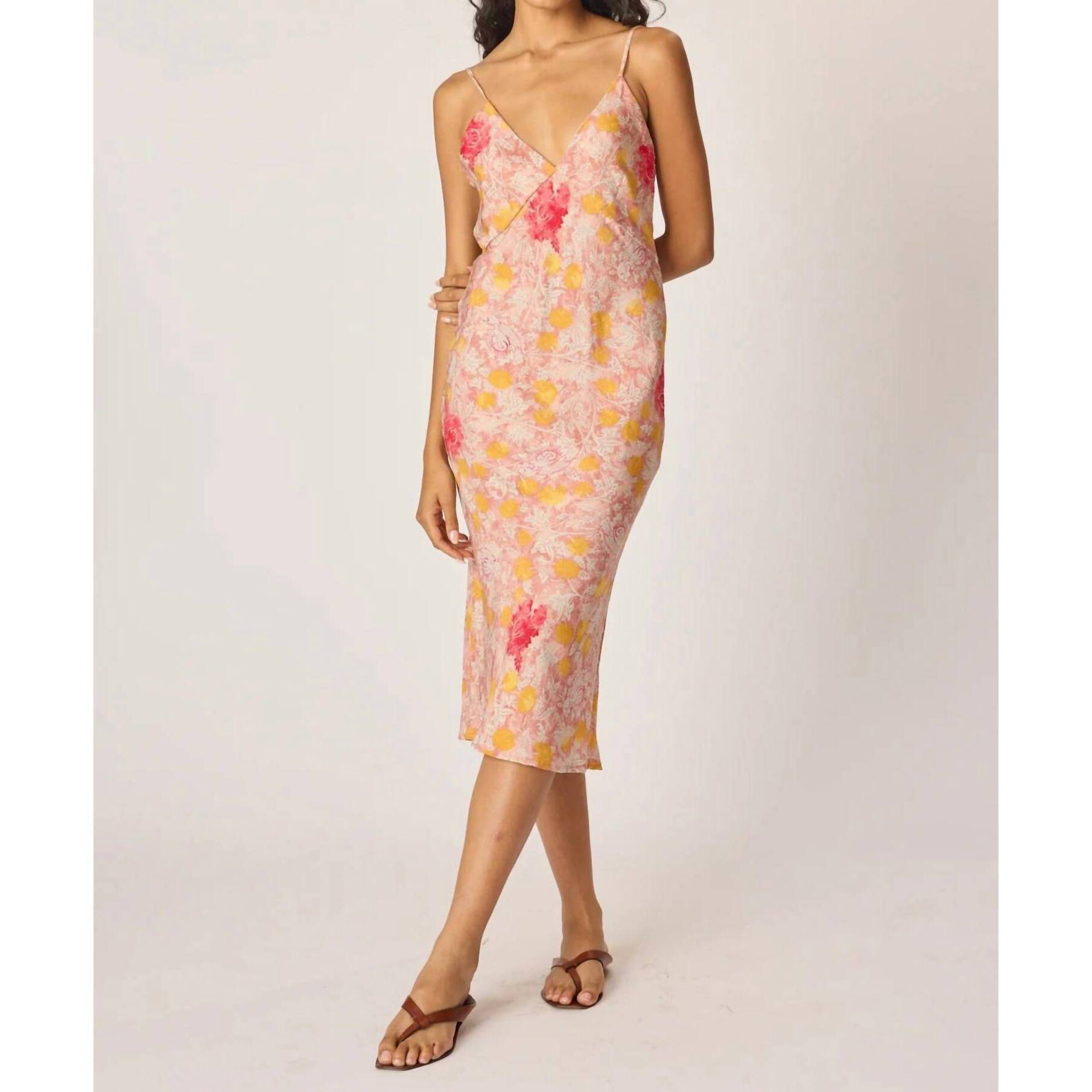 New Natalie Martin Eve Slip Dress In Lehua Print Sunset